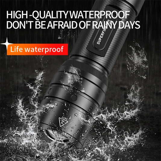 مصباح يدوي تكتيكي قابل لإعادة الشحن F3 SUPERFIRE Lumens Zoomable