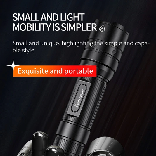 مصباح يدوي تكتيكي قابل لإعادة الشحن F3 SUPERFIRE Lumens Zoomable