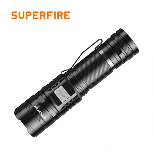 مصباح يدوي تكتيكي SUPERFIRE ، قابل لإعادة الشحن