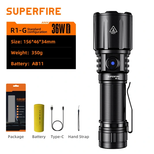 SUPERFIRE ، ولومينز zooomable عالية الطاقة USB أنواع مصباح يدوي قابلة لإعادة الشحن