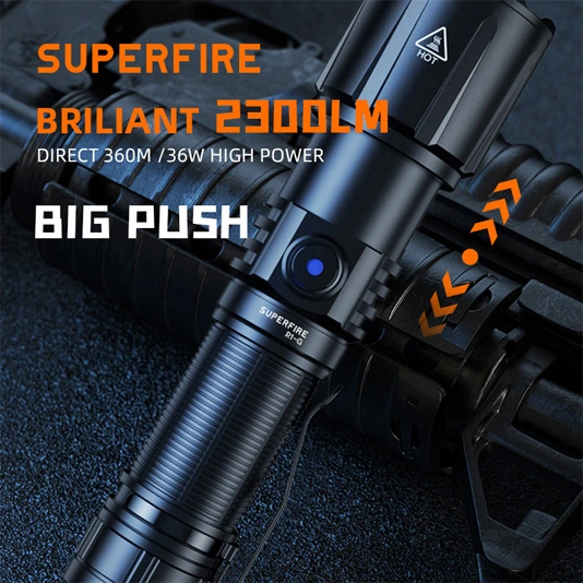 SUPERFIRE ، ولومينز zooomable عالية الطاقة USB أنواع مصباح يدوي قابلة لإعادة الشحن