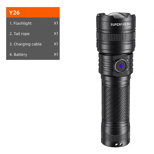 مصباح يدوي SUPERFIRE Y26 شمعة تلسكوبي التركيز Zoomable