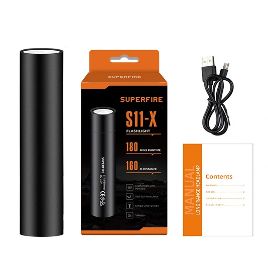 مصباح يدوي LED صغير مقاوم للماء SUPERFIRE ،