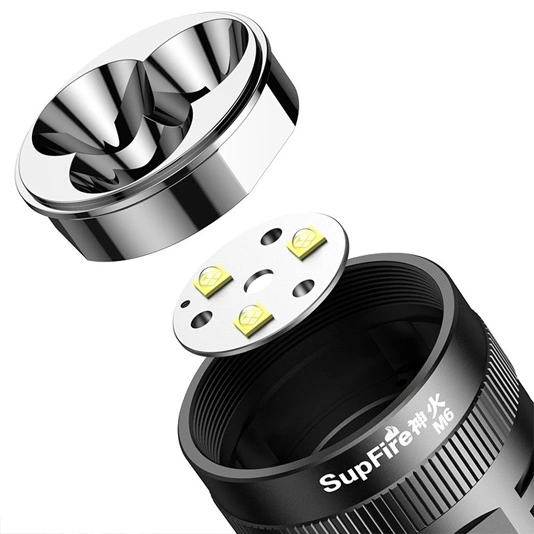 مصباح يدوي SUPERFIRE M6 3000 لومن عالي الطاقة