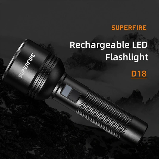 مصباح يدوي SUPERFIRE D18 عالي الإخراج