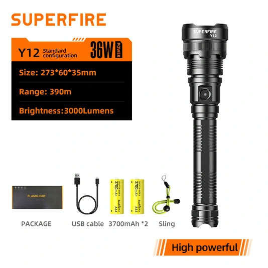 مصباح يدوي SUPERFIRE Y12 P90 شمعة