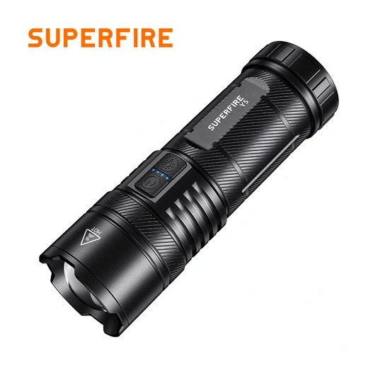 مصباح يدوي SUPERFIRE Y5 شمعة 20 واط قابل لإعادة الشحن مع بنك طاقة