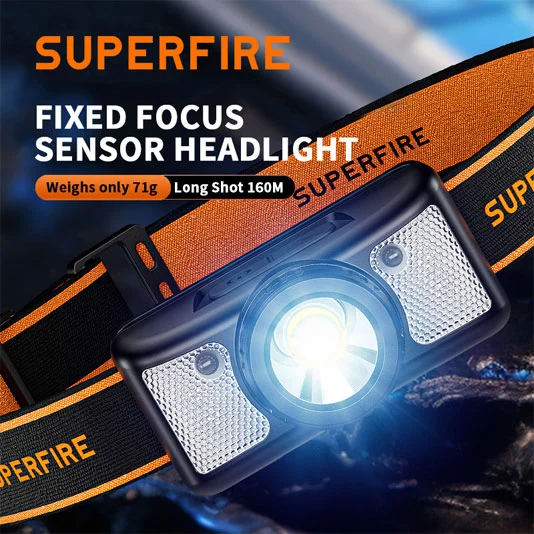 مصابيح أمامية بمستشعر شحن SUPERFIRE من النوع c