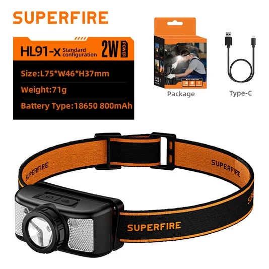 مصابيح أمامية بمستشعر شحن SUPERFIRE من النوع c