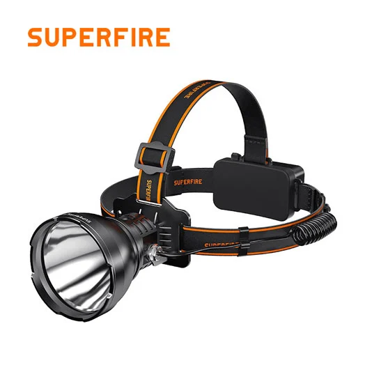 مصباح أمامي ليد عالي الطاقة HL60 SUPERFIRE قابل لإعادة الشحن