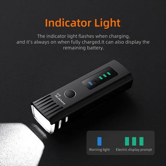 SUPERFIRE BL10 مصباح أمامي للدراجة قابل لإعادة الشحن
