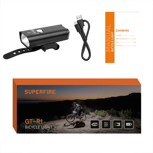 مصابيح أمامية للدراجة SUPERFIRE ، شعاع