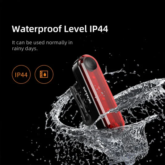 مصباح خلفي للدراجة SUPERFIRE BTL01 قابل لإعادة الشحن