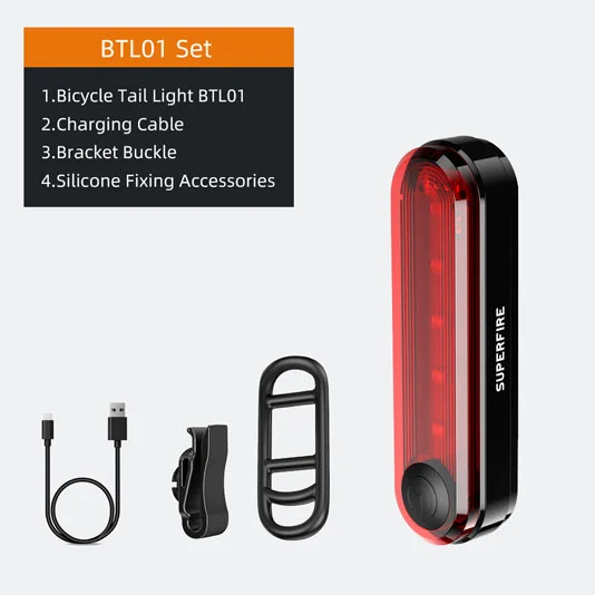مصباح خلفي للدراجة SUPERFIRE BTL01 قابل لإعادة الشحن