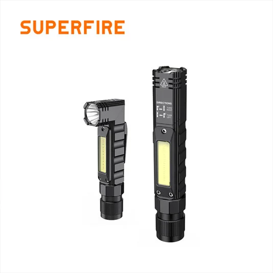 SUPERFIRE G19 متعددة الوظائف قابلة لإعادة الشحن ضوء العمل COB مع قاعدة مغناطيسية