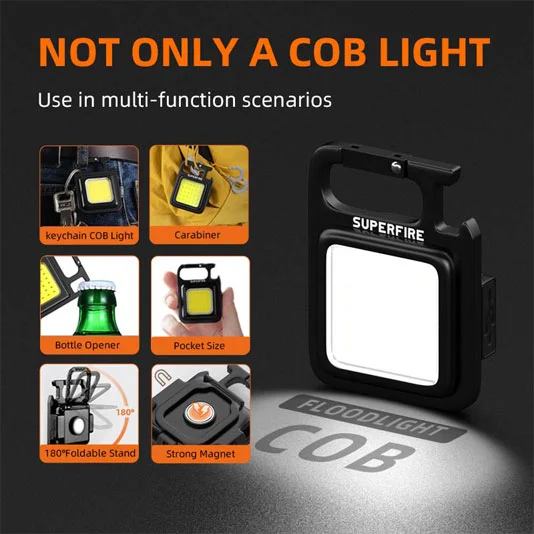 SUPERFIRE MX16 COB Keychain مصباح عمل