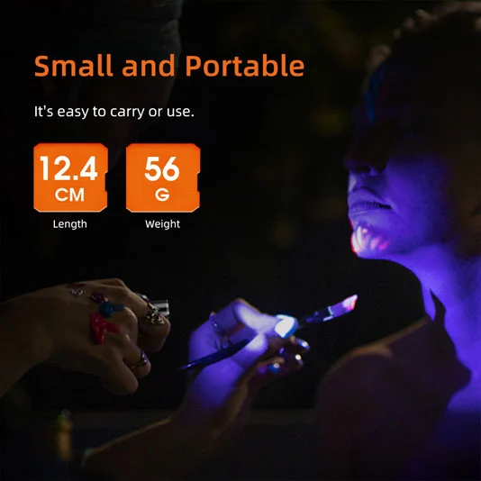SUPERFIRE Z01 قابلة لإعادة الشحن 365nm الشعلة فوق البنفسجية