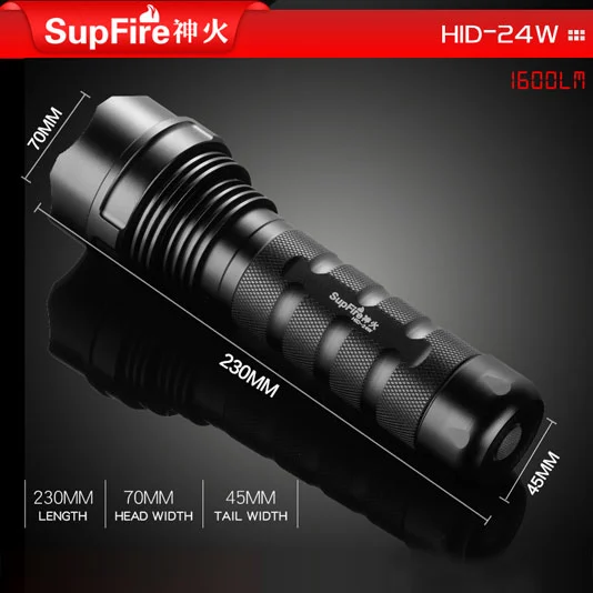 SUPERFIRE اختبأ مصباح يدوي زينون 24W Lumen