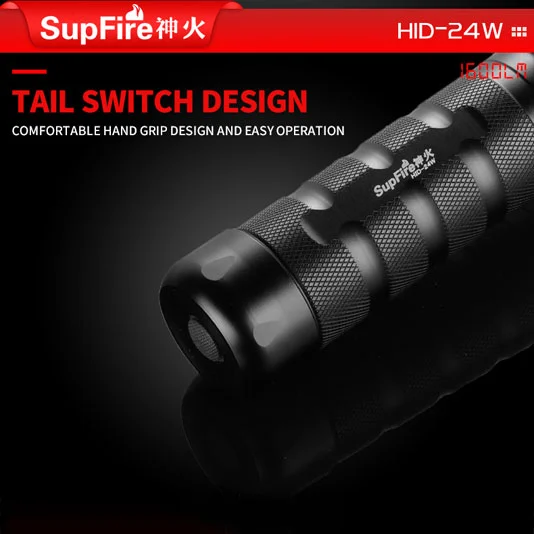 SUPERFIRE اختبأ مصباح يدوي زينون 24W Lumen