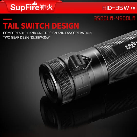 SUPERFIRE اختبأ 35W Lumen مصباح يدوي زينون صغير اختبأ