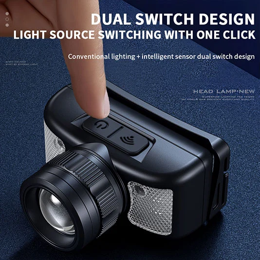 مصباح أمامي SUPERFIRE HL91 Lumen مع ضوء أبيض وأحمر