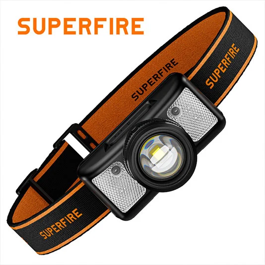 مصباح أمامي SUPERFIRE HL91 Lumen مع ضوء أبيض وأحمر