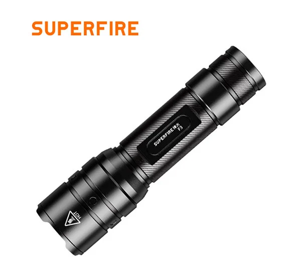 مصباح يدوي تكتيكي قابل لإعادة الشحن F3 SUPERFIRE Lumens Zoomable