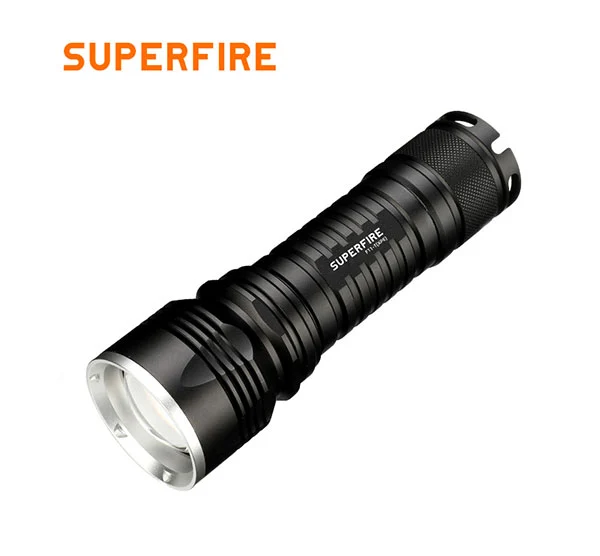مصباح يدوي تكبير SUPERFIRE 10w Cree قابل لإعادة الشحن