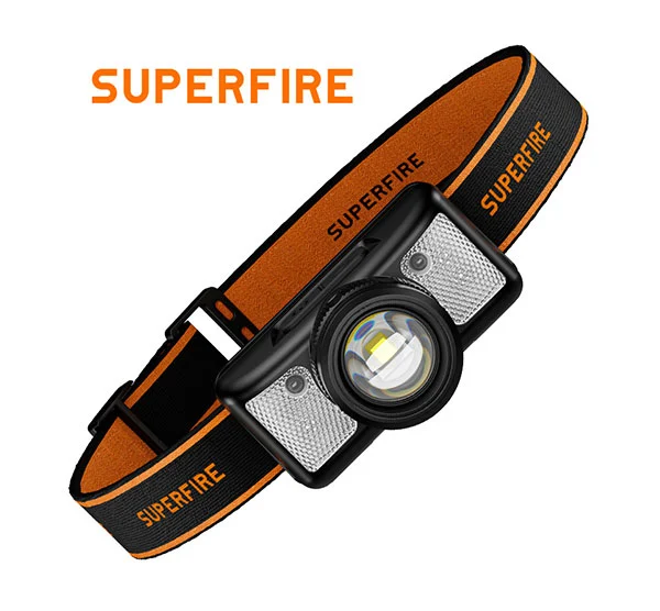 مصباح أمامي SUPERFIRE HL91 Lumen مع ضوء أبيض وأحمر