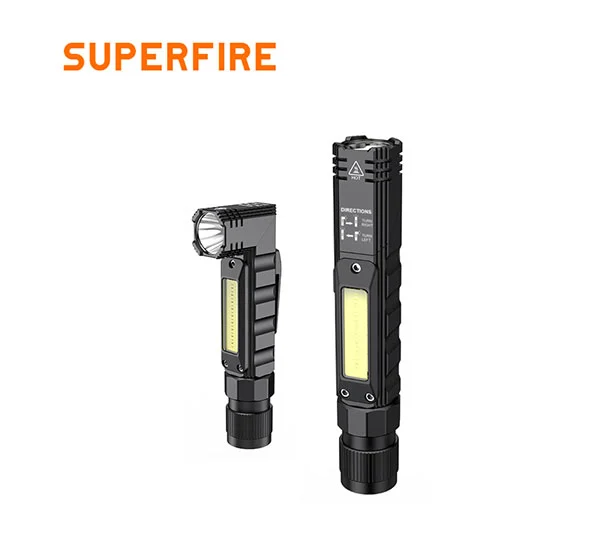 SUPERFIRE G19 متعددة الوظائف قابلة لإعادة الشحن ضوء العمل COB مع قاعدة مغناطيسية