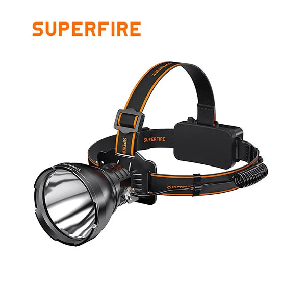 مصباح أمامي ليد عالي الطاقة HL60 SUPERFIRE قابل لإعادة الشحن