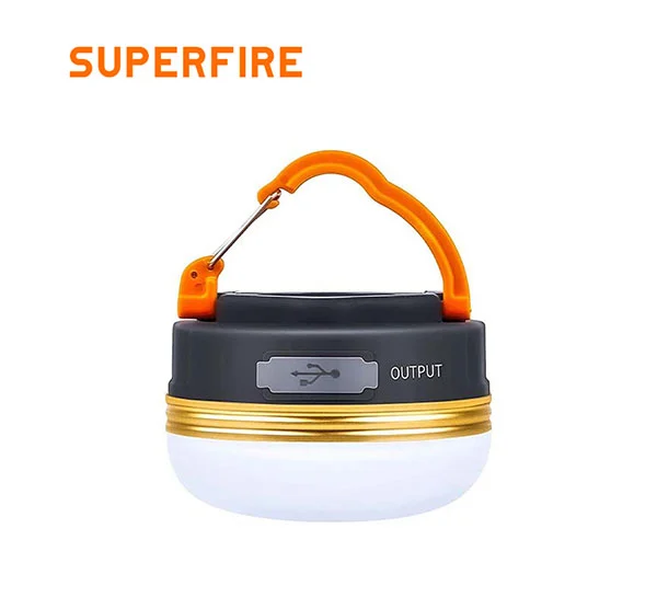 مصباح تخييم SUPERFIRE T60/ank باور بنك