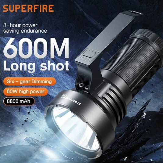 مصباح يدوي SUPERFIRE L20 سعة كبيرة