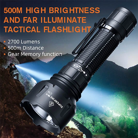 مصباح يدوي SUPERFIRE C16 عالي الطاقة