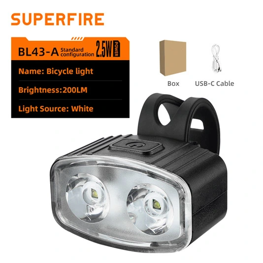 ضوء دراجة SUPERFIRE BL43 سلسلة قابلة لإعادة الشحن