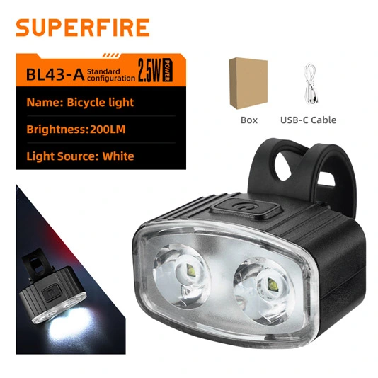 ضوء دراجة SUPERFIRE BL43 سلسلة قابلة لإعادة الشحن