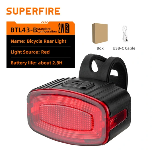 ضوء دراجة SUPERFIRE BL43 سلسلة قابلة لإعادة الشحن