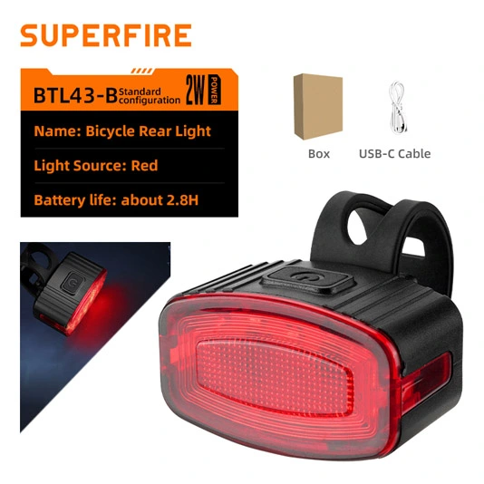 ضوء دراجة SUPERFIRE BL43 سلسلة قابلة لإعادة الشحن