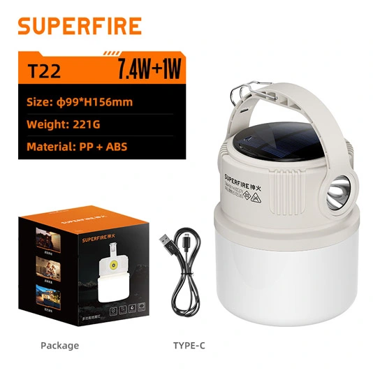 مصباح تخييم متعدد الوظائف من نوع SUPERIFER T22