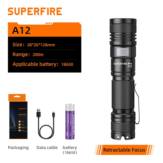 مصباح A12 Zoomable SUPERFIRE