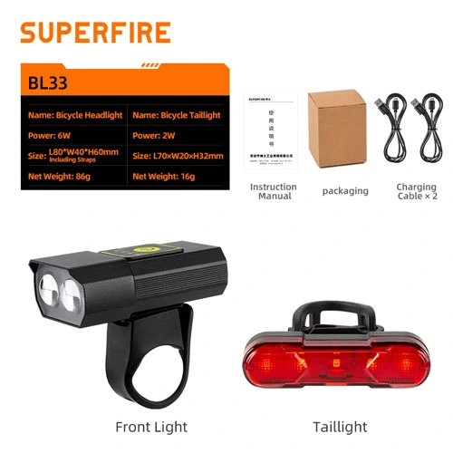 مصابيح أمامية للدراجة SUPERFIRE BL33