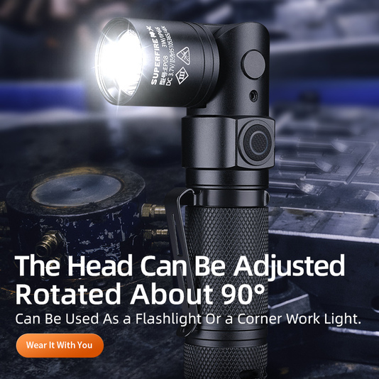 SUPERFIRE EP08 Angle Anti-Explosion Flashlight - 270 Lumens LED Safety Light - 翻译中...