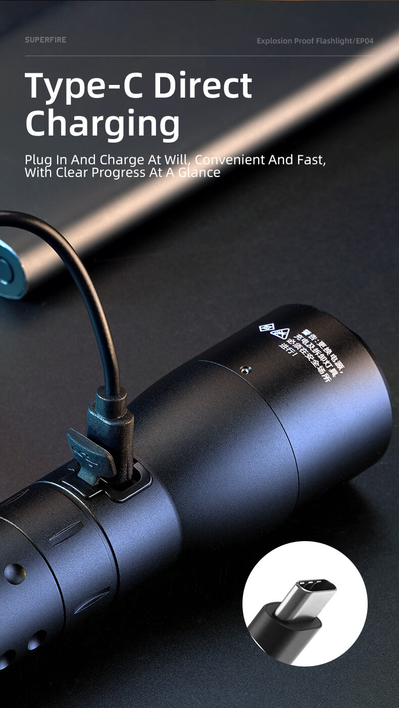 SUPERFIRE EP04 Explosion Proof Flashlight Details