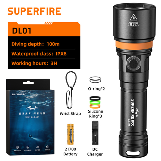 SUPERFIRE DL01/21700 Diving Flashlight - 翻译中...