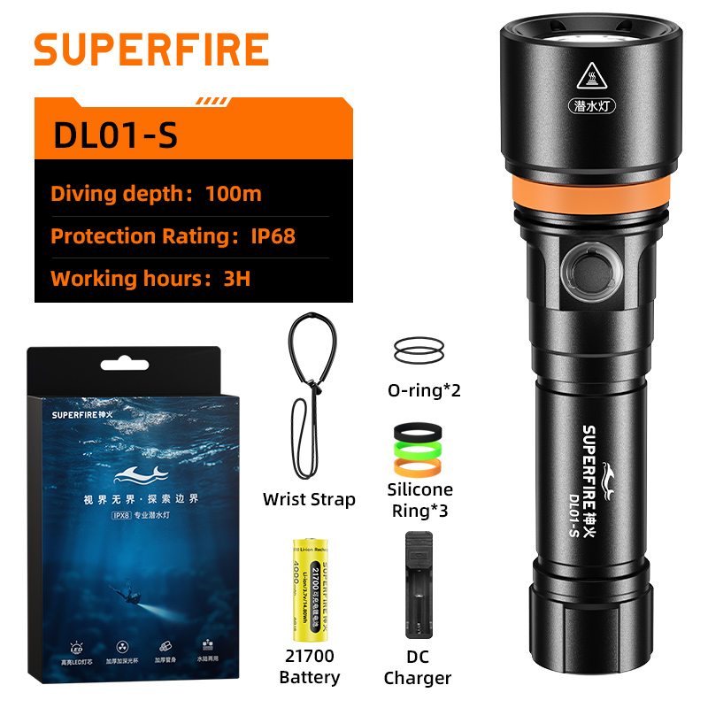 SUPERFIRE DL01-S Diving Flashlight - 翻译中...